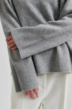 Alpha Knit O-Neck, grey melange