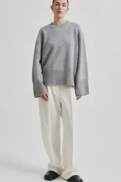 Alpha Knit O-Neck, grey melange