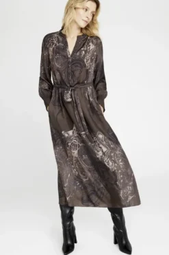 Anika midi+ mekko vyöllä, dark coffee