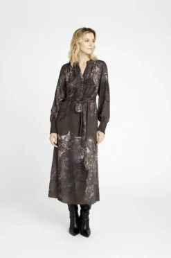 Anika midi+ mekko vyöllä, dark coffee