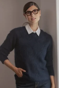 Arielle pitkähihainen neule, dark navy