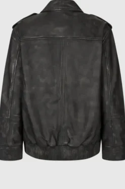 Auras Leather Jacket, black
