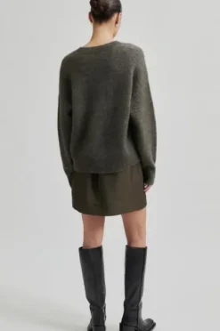 Brook neule v-neck, chocolate chip