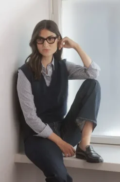 Cami kauluspaita luomupuuvillaa, dark navy