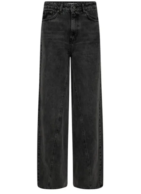 co'couture - VikaCC Long Wide Seam Jeans, black