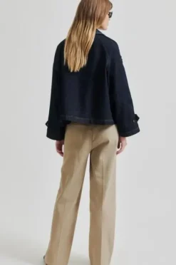 Columbus Trench Jacket, dark blue denim