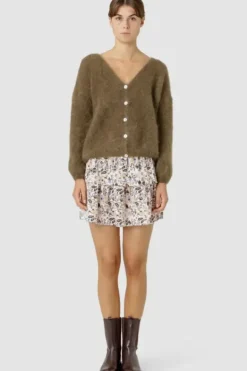 Cornelia mohairneuletakki, dark brown