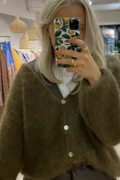 Cornelia mohairneuletakki, dark brown