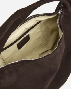 Flattered - Alva shoulder bag, suede chocolade