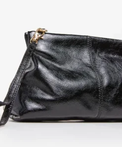 Flattered - Clay Mini Clutch handbag, Patent black