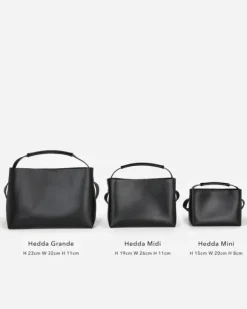 Flattered - Hedda midi handbag, black