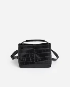 Flattered - Hedda mini handbag, black croco