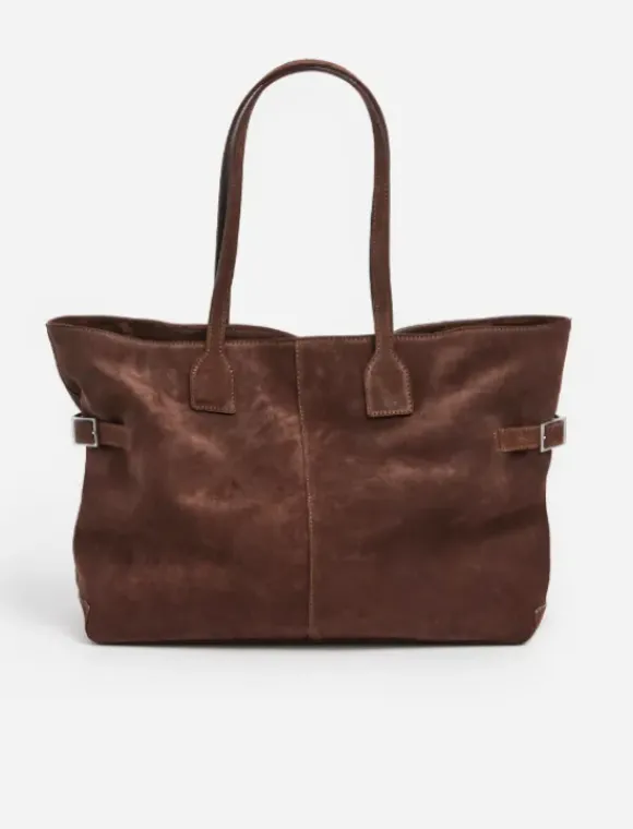 Flattered - Lesley tote bag, suede chocolate