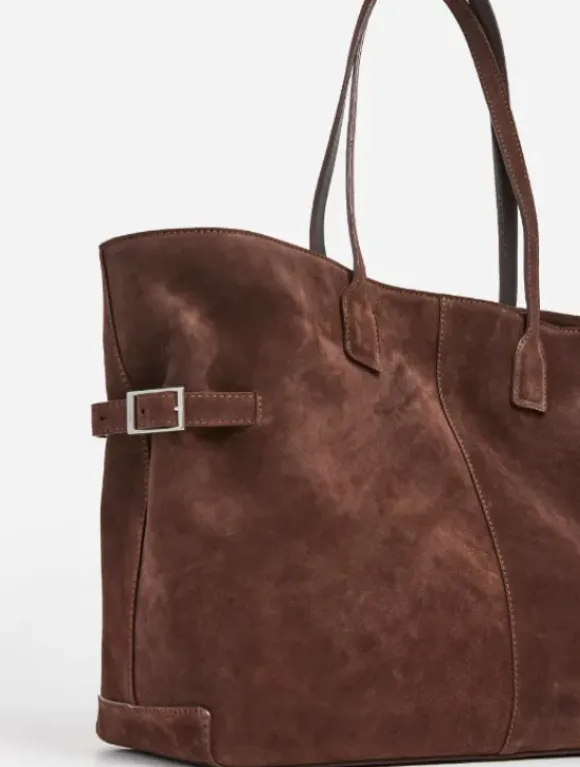 Flattered - Lesley tote bag, suede chocolate