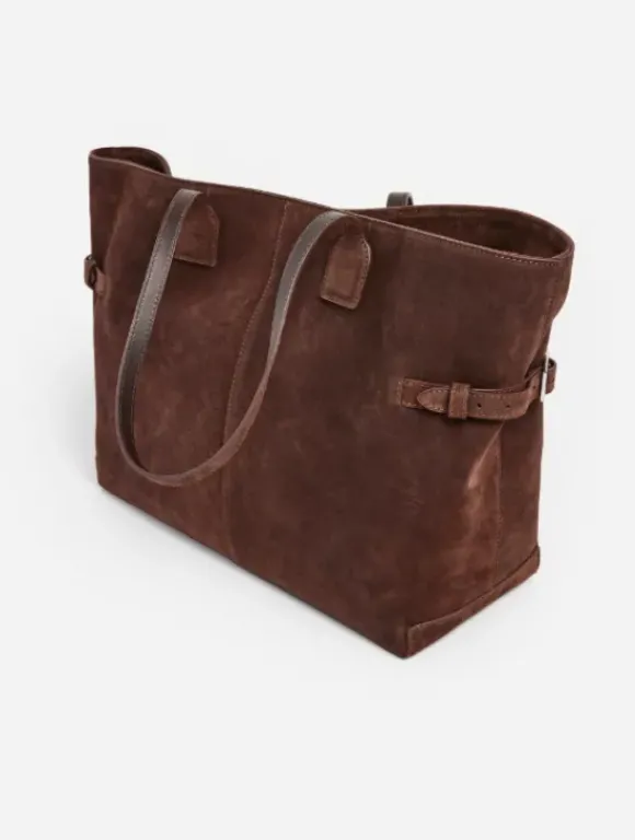 Flattered - Lesley tote bag, suede chocolate
