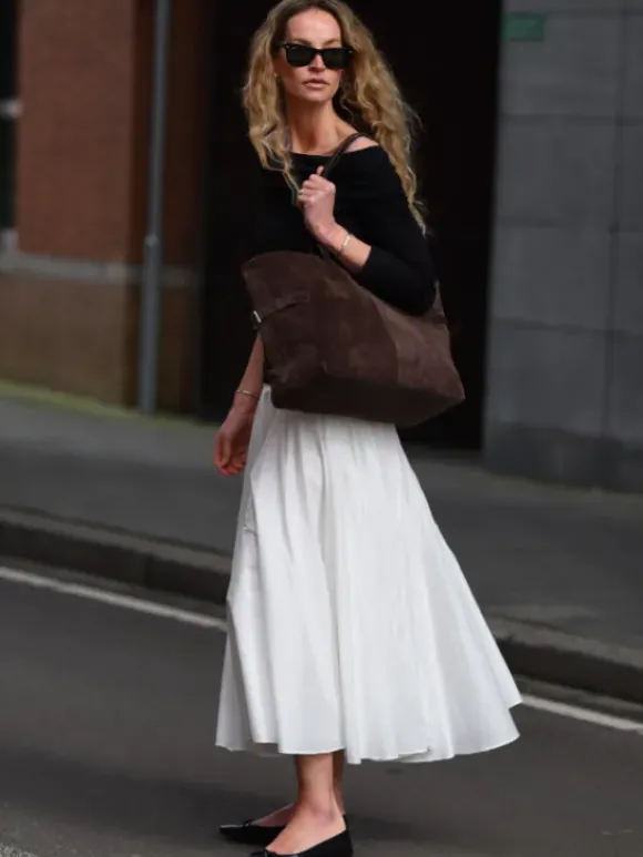 Flattered - Lesley tote bag, suede chocolate