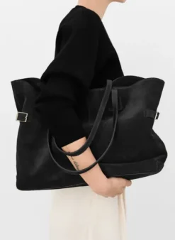 Flattered - Lesley tote bag, suede black