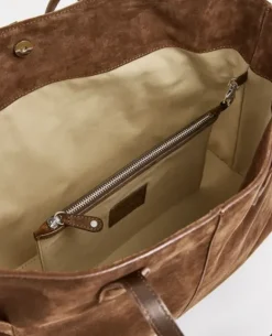 Flattered - Lesley tote bag, suede bourbon