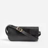 Flattered - Lillie Shoulder Bag, Leather Black Lizzard