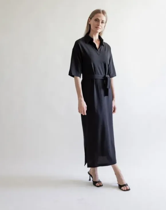 Gauhar - Pique mekko, black