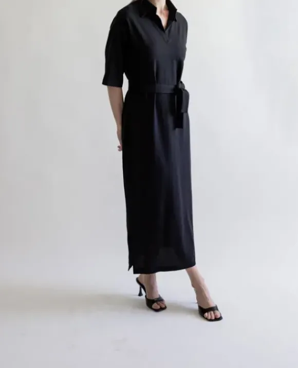 Gauhar - Pique mekko, black