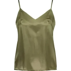 Gauhar - silkkitoppi v-neck, green
