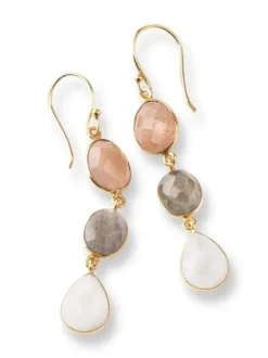 Granted Peach Moonstone Labradorite Moonstone GP korvakorut