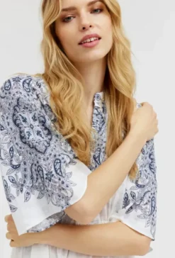 Gustav - Hali pitkä mekko, white/blue