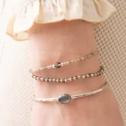 Iris rannekoru Smokey Quartz, silver