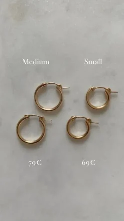 Joyem - Vienna hoops korvakorut S, kulta