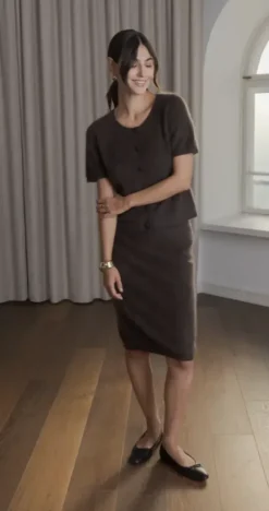 Kaia cashmere hame, dark chocolate