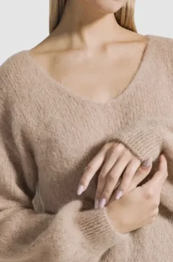 Milana alpakkaneule, medium brown