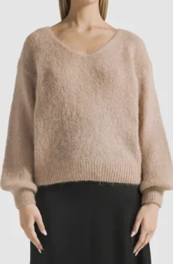 Milana alpakkaneule, medium brown