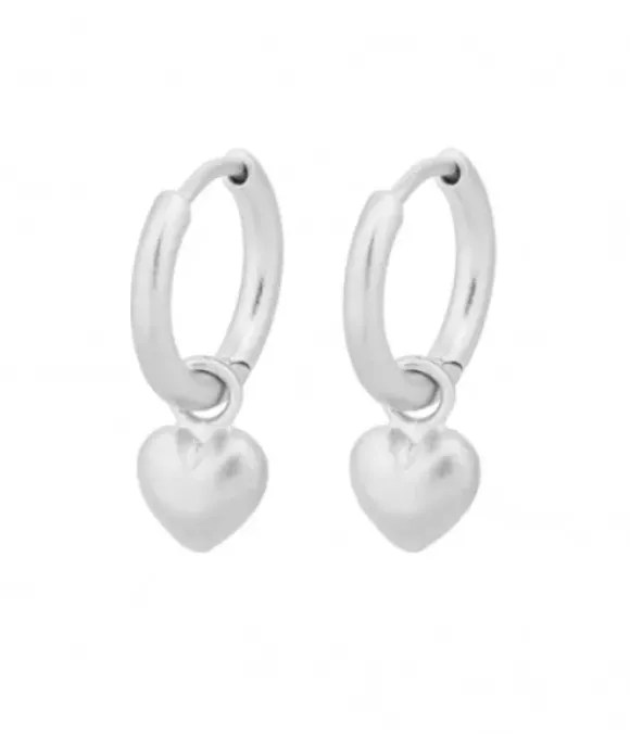Pernille Corydon - Heart Huggies korvakorut, hopea