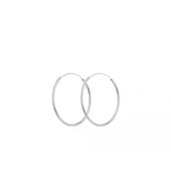 Pernille Corydon - Plain hoops korvakorut 30mm, hopea