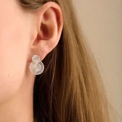 Pernille Corydon - Small Starlight Earrings 20mm, hopea