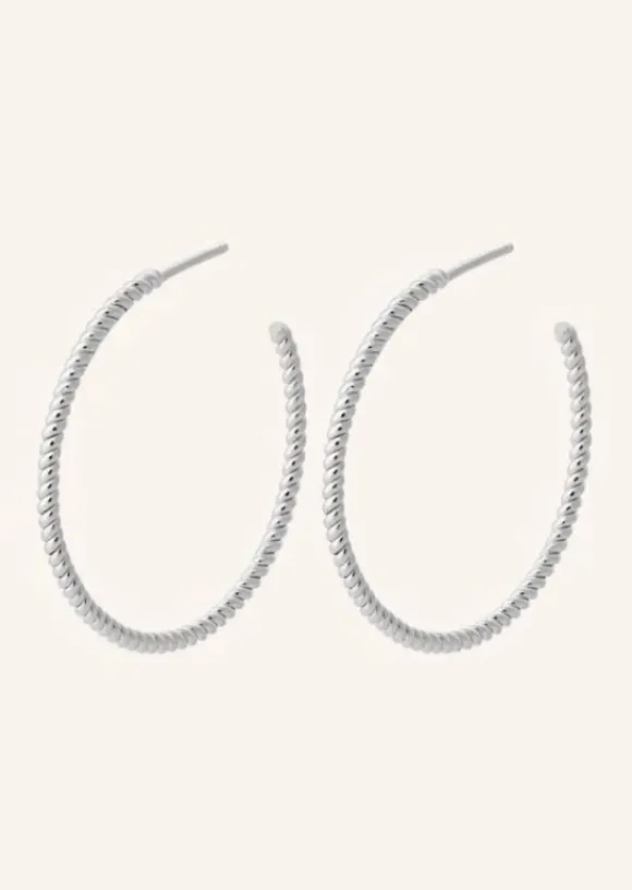 Pernille Corydon - Twisted Creoles korvakorut, hopea