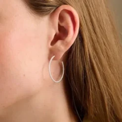 Pernille Corydon - Twisted Creoles korvakorut, hopea