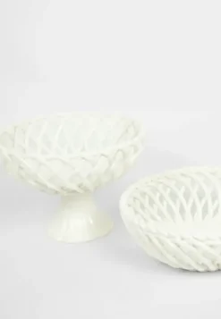 Ruth jalallinen porsliinikori, luonnonvalkoinen