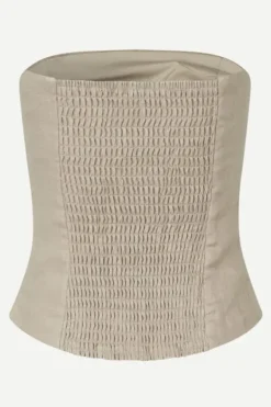 Samsoe&Samsoe - Saelynn toppi pellavaa, chinchilla