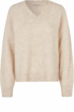 Second Female - Brook neule Loose V-Neck, brazilian sand