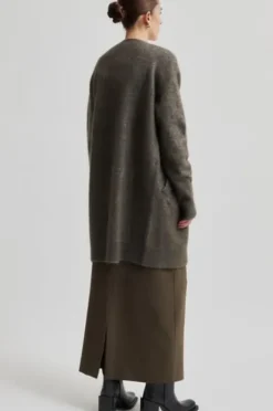 Second Female - Brook pitkä neuletakki, chocolate chip