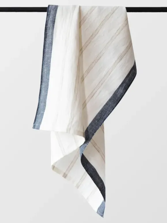 Tell Me More - Keittiöpyyhe Maya pellavaa, natural stripe