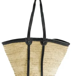 Tine K Home – korikassi pidemmillä nahkahihnoilla, MUSTA