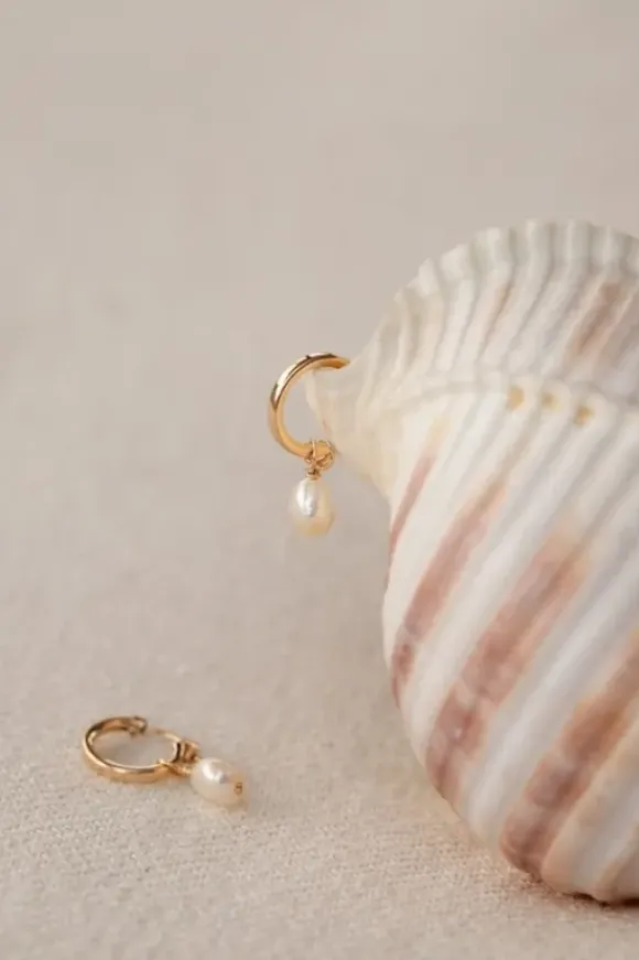 Venice Pearl Hoop korvakorut, kulta