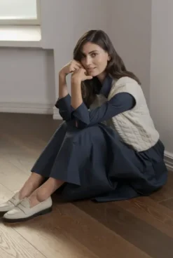 Vivian palmikkoneuleliivi, cream