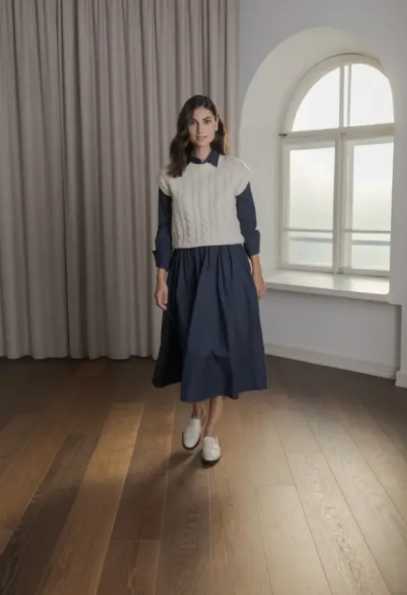 Vivian palmikkoneuleliivi, cream