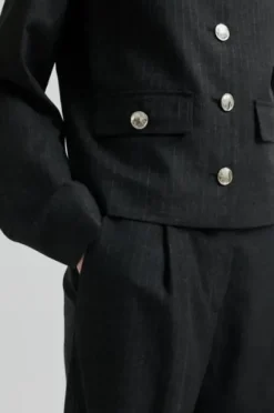 Wake lyhyt bleiseri, dark grey melange