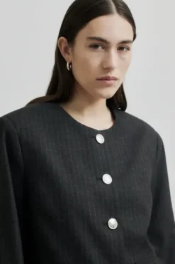 Wake lyhyt bleiseri, dark grey melange